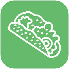Taco vector icon illustration of Street Food iconset.