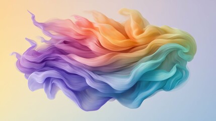 Obraz premium Flowing colorful fabric art digital space abstract design soft environment artistic perspective visual harmony