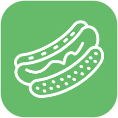 Hot Dog vector icon illustration of Street Food iconset.