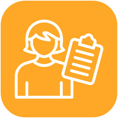 Mentor Female vector icon illustration of Business Training iconset.