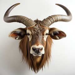 Minimalist Illustration of Longhorns on White Background