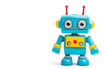 Fototapeta premium Vintage classic toy robot, isolated on white background