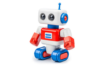 Fototapeta premium Vintage classic toy robot, isolated on white background