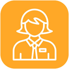 Employee Female vector icon illustration of Business Training iconset.