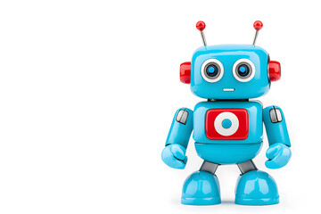 Vintage classic toy robot, isolated on white background