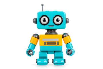 Fototapeta premium Vintage classic toy robot, isolated on white background