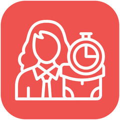 Temporary Worker Female vector icon illustration of Gig Economy iconset.