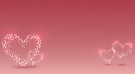Romantic Pink Hearts Sparkle Background Valentine s Day Love Wedding