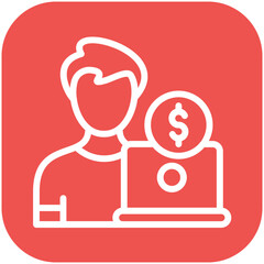 Freelancer Male vector icon illustration of Gig Economy iconset.