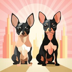 Quirky and Playful Minimal Sketchy Illustrations of Dogs in Offset Style