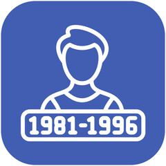 Millennials vector icon illustration of Generation Gap iconset.