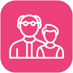 Ancestor vector icon illustration of Generation Gap iconset.