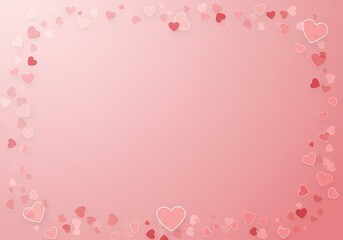 Pink Hearts Frame Romantic Valentine s Day Background