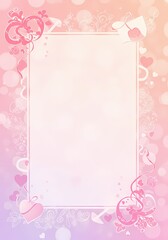 Romantic Valentine s Day Background Hearts Flowers and Love Letter Design