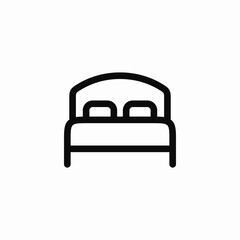 Bed room hotel furniture icon vector sign