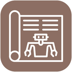 Robot Blueprint vector icon illustration of Robotics iconset.