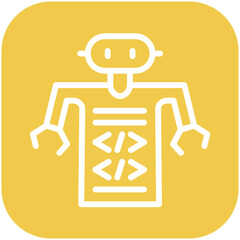 Programmed Robot vector icon illustration of Robotics iconset.