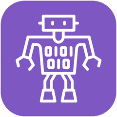 Binary Code vector icon illustration of Robotics iconset.