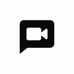 Fototapeta premium Video chat communication message icon vector sign