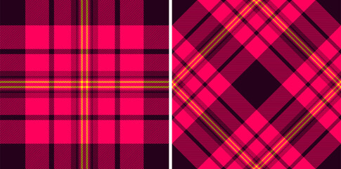 Vector fabric tartan of plaid check textile with a pattern background texture seamless. Set in sunset colors of picture frame ideas.