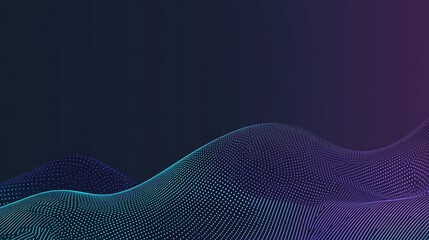 Abstract Blue Purple Digital Waveform Landscape