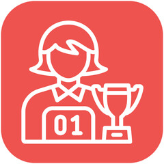 Champion Female vector icon illustration of Achievements iconset.