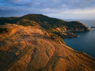 view of the sea from the mountain
