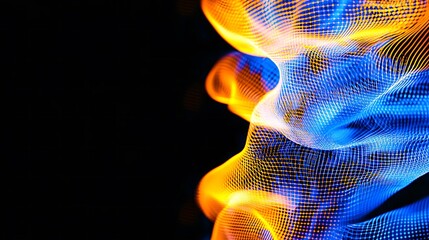 Fototapeta premium Abstract Blue And Orange Digital Waveform Design