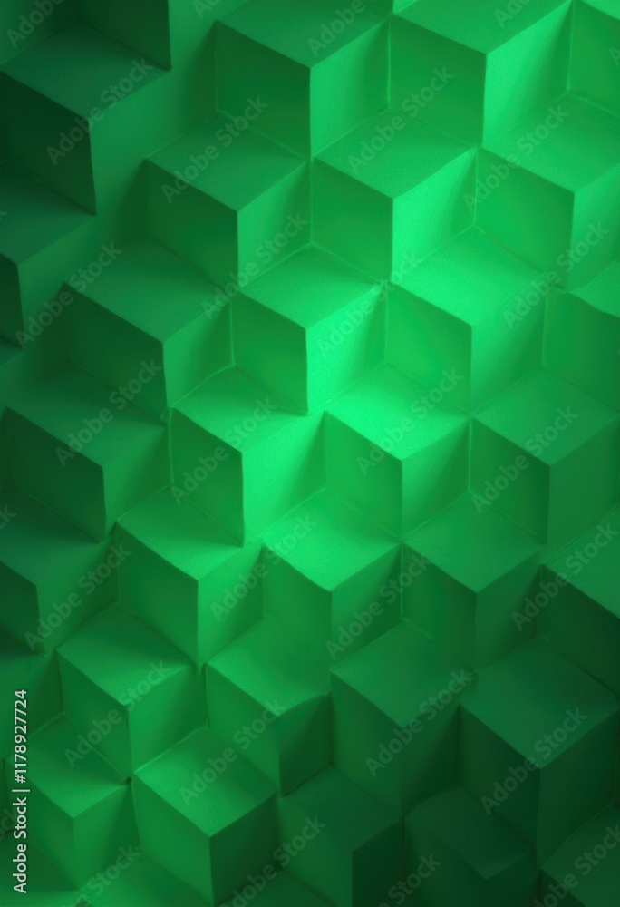 Aufkleber Green Geometric Hexagon Pattern Abstract Background