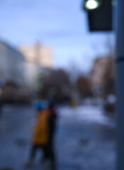 evening city light blur background	
