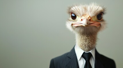 Ostrich in Suit: A Humorous Image
