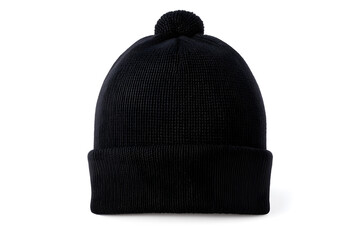 Black beanie mock up isolated on white background