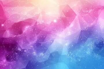Abstract Polygonal Galaxy Background with Pink and Blue Gradients for Digital Art Design