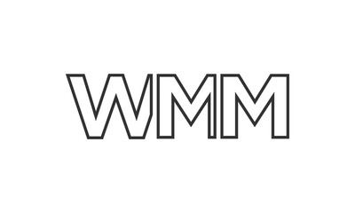 WMM logo design template with strong and modern bold text. Initial based vector logotype featuring simple and minimal typography. Trendy company identity.
