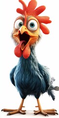 Surprised rooster close-up 