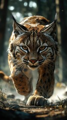 Obraz premium lynx crawling straight