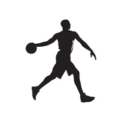 Obraz premium Dynamic Silhouette of a Basketball Player in Action 
