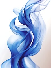 Naklejka premium Abstract blue smoke swirls on white.
