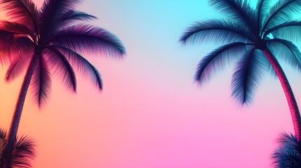 tropical palm trees sunset gradient - gradient backgrounds