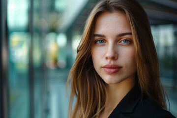 Fototapeta premium Generative AI Portrait of a Professional Man Woman Embracing a Lawyer's Poised and Confident Look