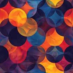 Abstract Colorful Overlapping Circles Design