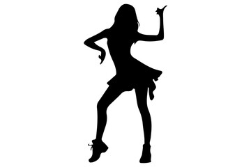 Dancing girl silhouette vector  Design 