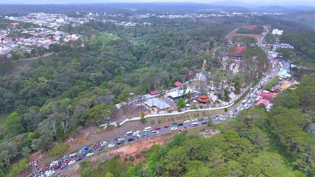Our Lady of Mang Den is a relic of the Statue of Our Lady of Fatima in Mang Den, a Catholic pilgrimage site of the Diocese of Kon Tum, located in Mang Den town