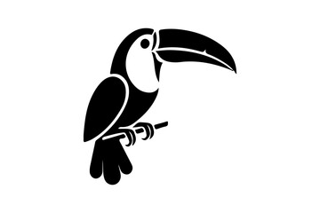 Simple toucan bird vector and illustration