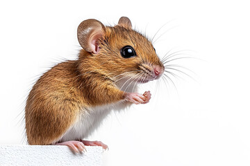 Cute rat face shot, isolated on white background