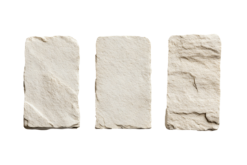 Rectangular stone tiles isolated on transparent background, png element set for history, building, construction and architectural visualization design illustration