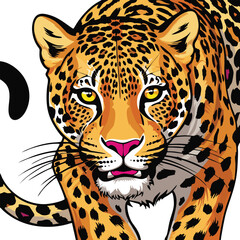 leopard vector illustration white background	