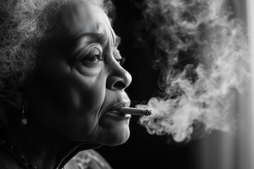 Fototapeta premium Smoke and Stories: An Elder Reflects on Life
