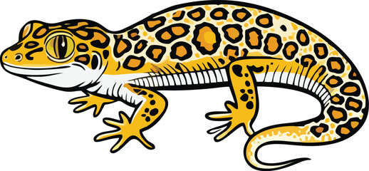 leopard gecko vector illustration white background