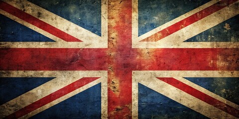 Fototapeta premium of the British flag with a vintage look , England, United Kingdom, Union Jack, British, flag,patriotic, red, white, blue